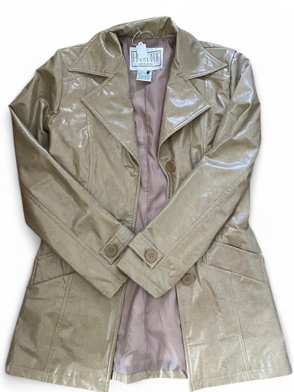 Vintage BB Dakota Shimmery Taupe Trench Coat